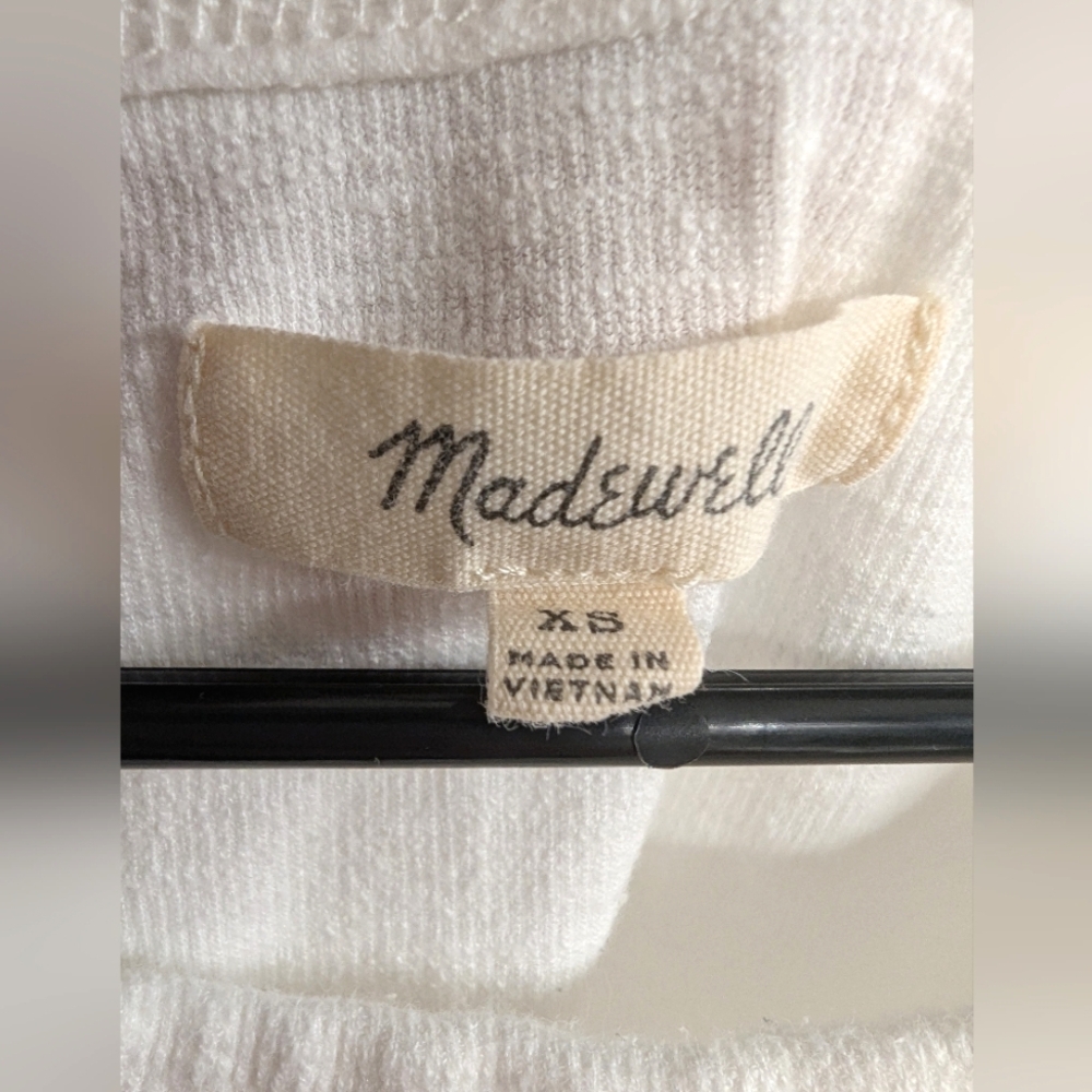 Madewell Ribbed High Neck Cotton Blend Tank Top White Size XS - Picture 4 of 4
